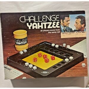 Vintage Challenge Yahtzee Lowe Board Game 1970s Complete Dice Set